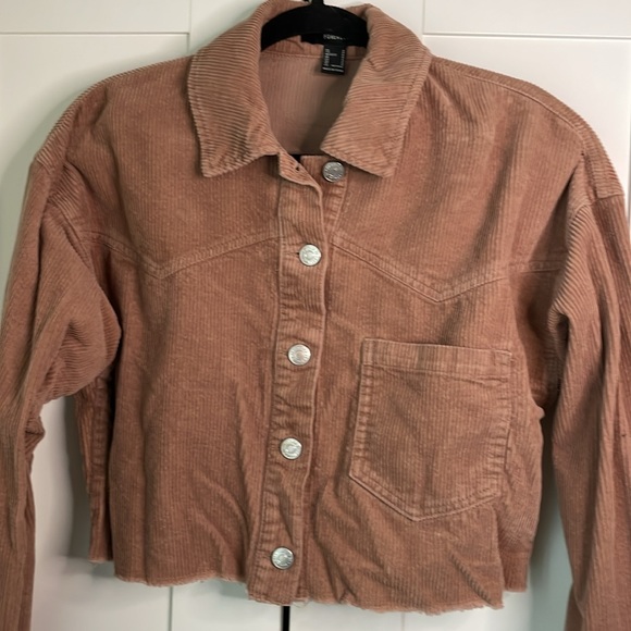 Forever 21 Corduroy Crop Shirt - Size Small - Picture 2 of 5